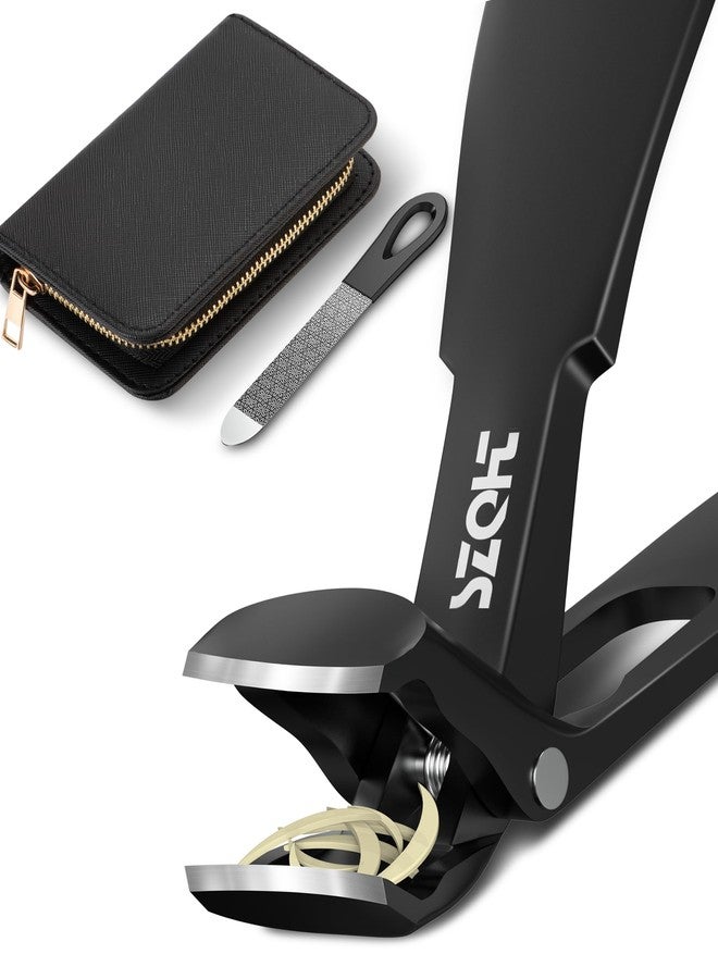 SZQHT 2025 Upgrade Angled Head Nail Clippers for Men, SZQHT Toenail Clippers for Seniors Thick Toenails, Large Toe nail Clippers with Catcher, Extra Wide Handle, Sharp Heavy Duty Stainless Steel Nail Cutter - Image 1